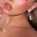 Boucles d'oreilles coeur en cristal Y2K pour femmes breloques vintage douces boucles d'oreilles