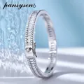 PANSYSEN-Bracelet à breloques en diamant Moissanite simulé 100% argent regardé 925 bracelet de