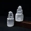 Pierres précieuses blanches naturelles sélénite lampe sculptée sur glace pierre de guérison décor