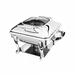 Eastern Tabletop 3934GS 6 qt Square Induction Chafer w/ Hinged Glass Lid, Stainless Steel