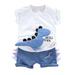 LBECLEY Toddler Boy Summer Clothes Baby Boy Girl Clothes Outfitscotton3D Topcasual2Pc Set 9 12 Month Girl Shoes Boys Pajama Sets White 90