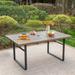 Outdoor U-Shaped Dining Table with Wood Grain Heat Transfer Printing Process - N/A