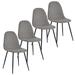 Set of 4 Gray and And Black Contemporary Side Chairs 34.5"