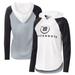 Women's G-III 4Her by Carl Banks White/Black TRACKHOUSE RACING Triple-A Long Sleeve Hoodie T-Shirt