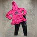 Adidas Matching Sets | Girls Adidas Size 4 Long Sleeve Hooded Shirt With Leggings | Color: Black/Pink | Size: 4g