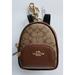 Coach Accessories | Coach Mini Court Bag Charm Khaki Canvas Saddle Brown Leather Key Ring & Clip | Color: Brown/Tan | Size: Mini