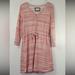 Anthropologie Dresses | Anthropologie Saturday Sunday Dress Womens Sz M Pink White Long Sleeve Cotton | Color: Pink/White | Size: M