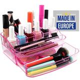 EDNA HOME Makeup Organizer with Drawer Makeup Organizer for Vanity Cosmetics Organizer Makeup Organizers and Storage Great Quality Transparent Acrylic Pink