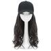 Women Baseball Cap Wigs Baseball Cap with 24in Hair Synthetic Hat Wigs for Women Baseball Cap with Hair Black Hat Wig Daily Party