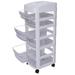 Oukaning 7 Tier Rolling Storage Cart With Drawers Multiple Ues Drawer Cart Storage Tower 4 Wheels White