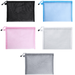 5 pcs Multipurpose Transparent Mesh Zipper Pouches Cosmetic Bag Makeup Pouches Pencil Case Pen Holder Travel Organizers