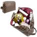 T.Sheep Makeup Bag Checkered Cosmetic Bag Large Travel Toiletry Organizer For Women Cosmetics Makeup Tools Brown