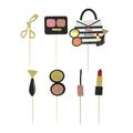 7 Pcs Cake Toppers Creative Lipstick Eye Shadow Box Cosmetic Bag Cupcake Toppers Dessert Toppers Wedding Birthday Party Fruit Picks