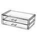 Gecheer 2 Drawer Transparent Acrylic Makeup Storage Box Desk Jewelry & Clear Cosmetic Organizer Vanity Storage Display Box Make Up Organizers And Storag