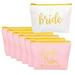 8 pieces Bridal Shower Makeup Bag Bride Tribe Canvas Cosmetic Makeup Bag Toiletry Pouch Gifts Bag for Bridesmaid Proposal Box Bachelorette Parties Weddings and Bridal Showers (Color Set 1)