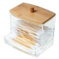 Duety Acrylic Qtip Holder Dispenserï¼ŒBathroom Accessories Organizer With Bamboo Lids For Bathroom Accessories Storage Organizer