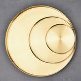 Farfi Portable Golden Stainless Steel Round Tray Storage Container Cosmetics Holder