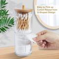 Duety Acrylic Qtip Holder Dispenserï¼ŒBathroom Accessories Organizer With Bamboo Lids For Bathroom Accessories Storage Organizer