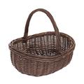 Wicker Shopping Basket with Handle Stylish Fruit Basket Hamper Retro Woven Hamper Basket Empty Gift Basket Wicker Basket for Gifts Unique Easter Hamper Basket for Hampers e-wicker24