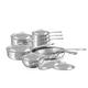 Mauviel M'Cook 5-Ply Polished Stainless Steel 14-Piece Cookware Set With Cast Stainless Steel Handles, Made In France