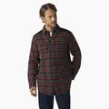 Dickies Men's Heavyweight Brawny Flannel Shirt - Burgundy Plaid Size 2Xl (WL901)