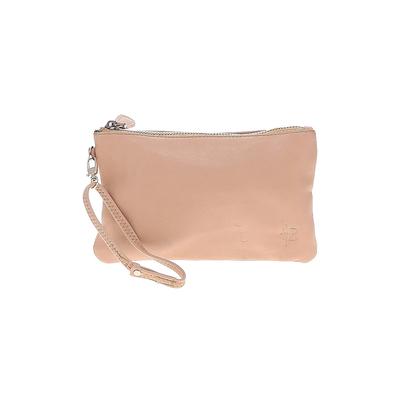 Handbag Butler Leather Wristlet: Pebbled Tan Solid Bags