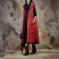 Gilet en coton moelleux surdimensionné pour femme veste à capuche accidentelle manteaux rouges
