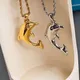 Collier pendentif en cristal de dauphin romantique pour femmes bijoux tendance chaîne de clavicule