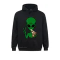 Alien Pizza Eating Peace Funny Space Area-51-T-shirt à manches longues pour homme sweats à capuche