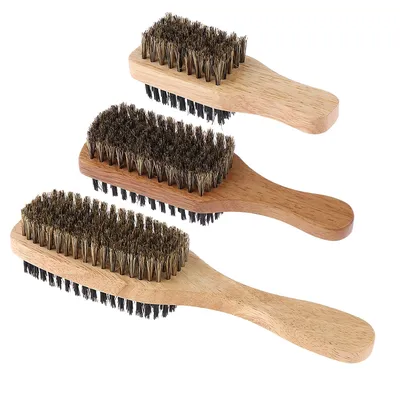 Brosse à barbe et poils en bois pour hommes et garçons accessoire de toilettage et de rasage