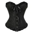 Corset à lacets floraux pour femmes bustier grande taille vintage sexy gothique satin lingerie