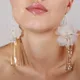 MAA-OE Boho blanc biscuits fleur plaque d'or cristal métal gland boucles d'oreilles pour femmes