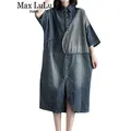 Max LuLu-Robe en denim à manches courtes pour femmes et filles vêtements vintage décontracté