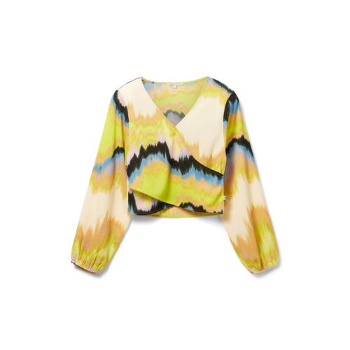 TOM TAILOR DENIM Damen Langarmshirt mit Farbverlauf, grün, Farbverlauf / Dip-Dye, Gr. XS