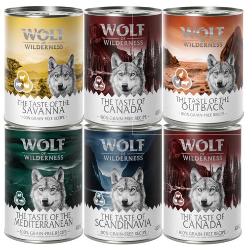 6 x 400g Adult The Taste Of - Wolf of Wilderness getreidefreies Hundefutter nass