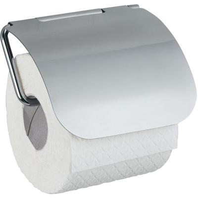 Wenko - Static-Loc® Plus Toilettenpapierhalter mit Deckel Osimo, WC-Rollenhalter, Befestigen ohne
