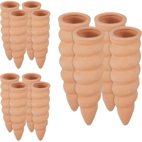 Cône en argile d'arrosage, lot de 12, accessoire d'arrosage, Bouteilles d'1,5 l, 16,5 x 5 cm, terre