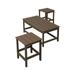 Costaelm Paradise 3-Piece Set Outdoor Patio Adirondack Coffee Table and Square Side Table Dark Brown
