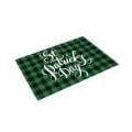 Small Table Set Indoor St. Patricks s Day Placemat Irish Plaid English Decorative Table Runner Insulated Tablecloth Dining Table Set