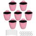 EPOTOOR NEW 7Pack Self-watering Plant Flower Pot Wall Hanging Plastic Planters w/ Hooks