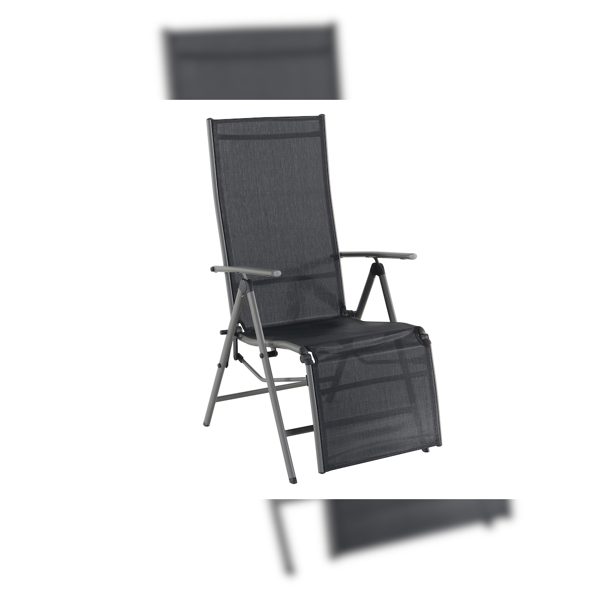 aro verstellbarer Liegestuhl/Relaxsessel klappbar, Stahl/Textilen-Bespannung, schwarz Image