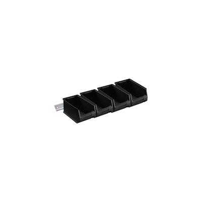 PROREGAL Wandleiste mit 4x Leitfähige Sichtlagerbox 3.0 | HxBxT 12,6x60,5x23,6cm | ESD, Wandhalterung, Kleinteileaufbewahrung, Sortimentsboxhalterung Image