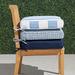 Double-piped Outdoor Chair Cushion - Resort Stripe Black, 17"W x 17"D, Quick Dry - Frontgate