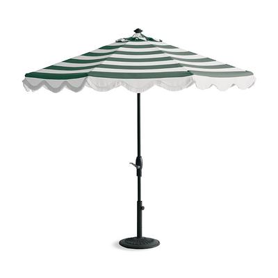 7-1/2' Round Designer Umbrella - Indigo, Endura Teak - Frontgate Resort Collection™