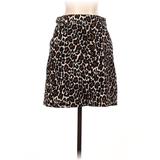 J.Crew Casual A-Line Skirt Knee Length: Black Animal Print Bottoms - Women's Size 2 - Animal Print Wash