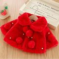 Infant Girl Lapel Long Batwing Sleeve Jacket Coats Pearl Button Decorated Cardigan Cloak Outwear