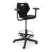 KI Furniture Intellect Wave Task Stool - Large Upholstered Seat w/ Arms - IWSAU/S.C in Black | 44.75 H x 26.5 W x 26 D in | Wayfair