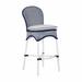 Summer Classics Savoy 30” Patio Bar Stool w/ Cushion, Linen in White/Blue | 45 H x 19.25 W x 20.75 D in | Wayfair 3343112+C3086457W6457