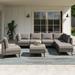 George Oliver Greysun 8 Piece Wicker Sectional Seating Group w/ Cushions Synthetic Wicker/All - Weather Wicker/Wicker/Rattan in Gray | Outdoor Furniture | Wayfair
