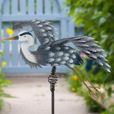 Heron Bouncie Outdoor Sculpture Gray , Gray
